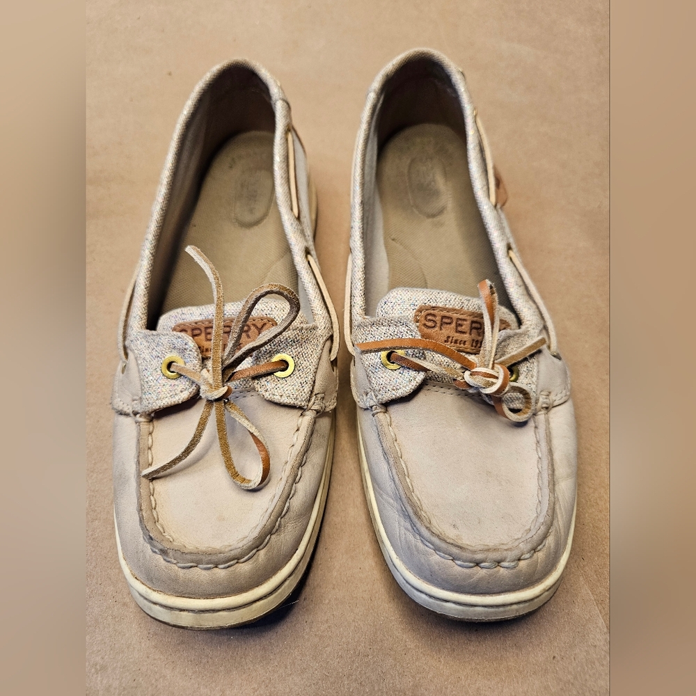 Sperry Angelfish Top-Sider Glitter Loafer Boat Shoes Women size 8.5